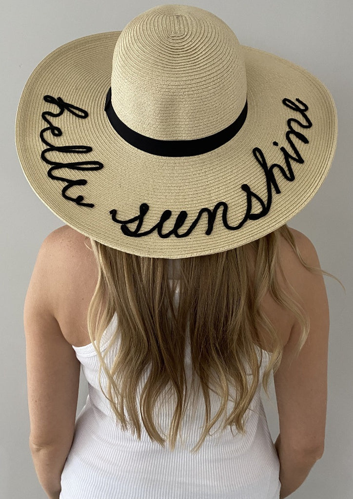 Hello Sunshine Big Summer Sun Hat  Summer hats beach, Summer hats for women,  Summer sun hat