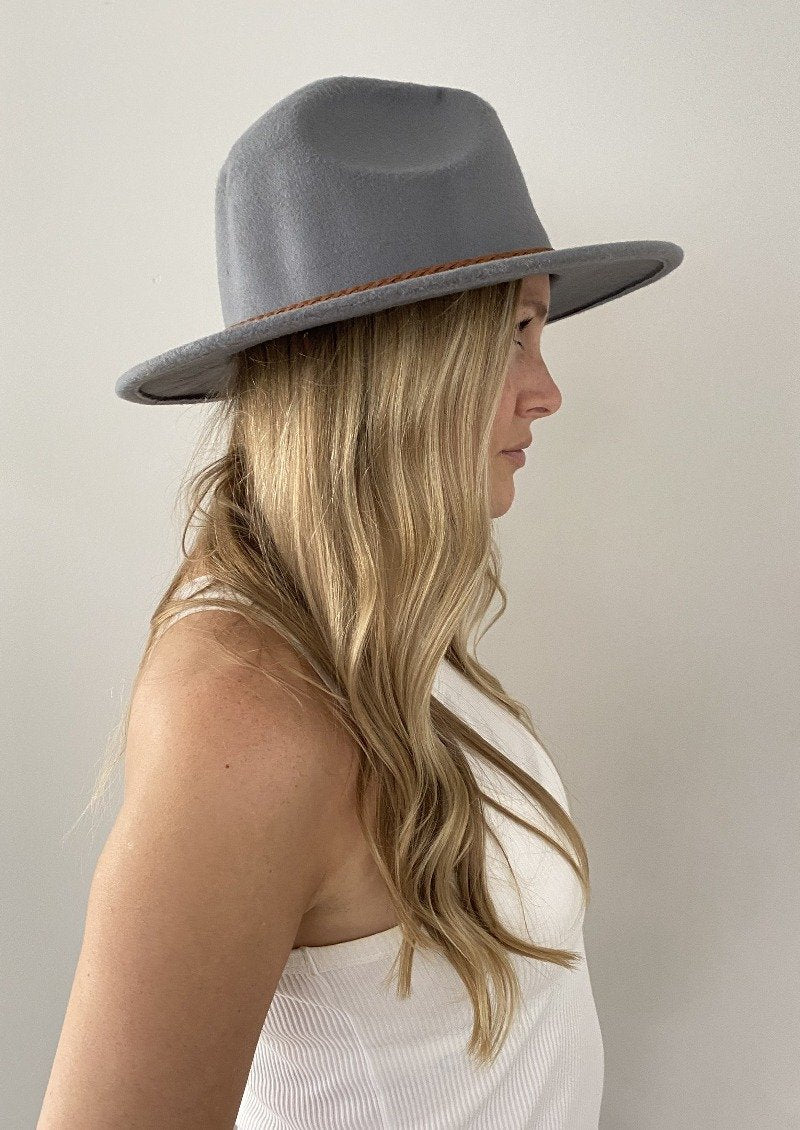 Grey felt hat womens online