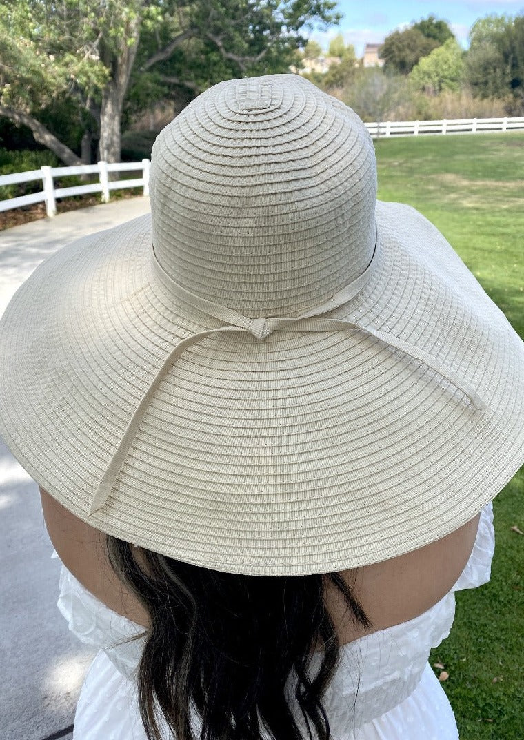 Paper Braid Women's Floppy Hat with Monogram {Natural}