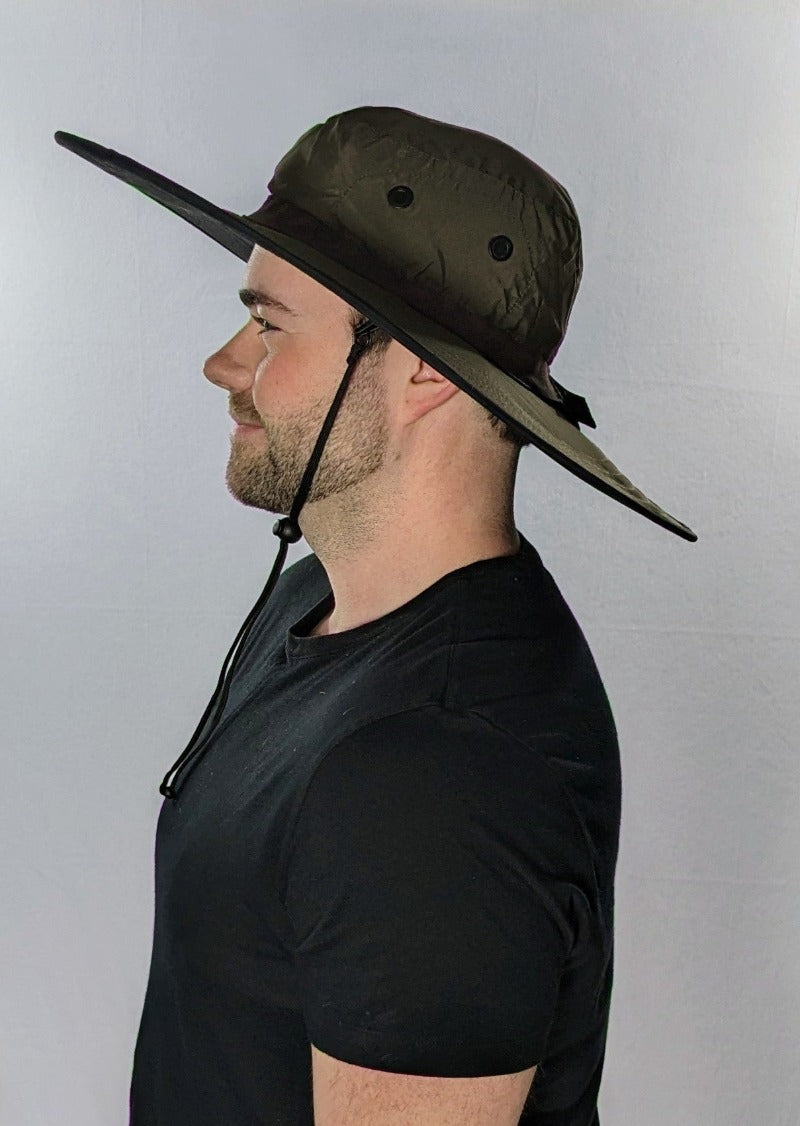 Big Brim Sun Hat For Men Chinstrap Hat UPF 50+ – Sungrubbies