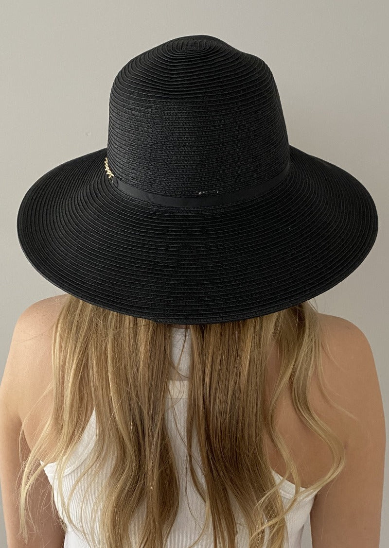 Black Summer Hat For Women Fits Large Head XLarge WIde Brim Sun Hat Sungrubbies